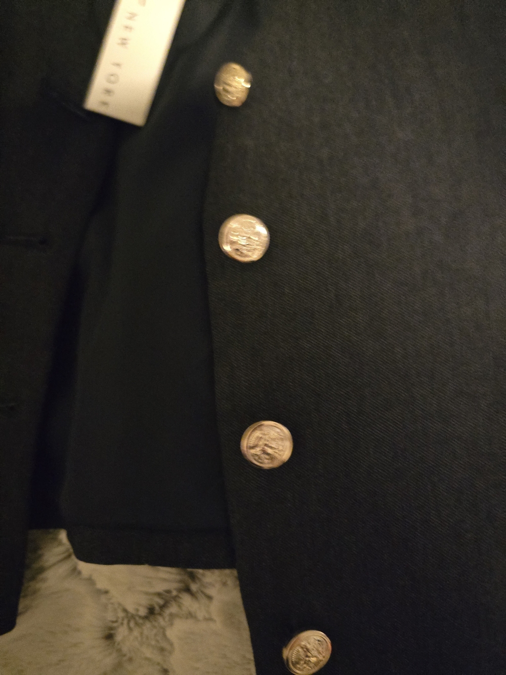 Nicole Miller Women's Tailored Navy Dress Vest Silver Buttons Sz M NWT - Picture 2 of 5
